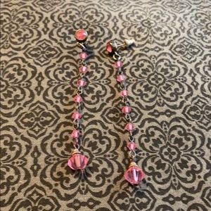 Pink beaded earrings
